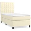 vidaXL Box spring postelja z vzmetnico krem 90x200 cm umetno usnje