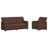 vidaXL Kavčna garnitura 2 pcs Rjava Umetno usnje