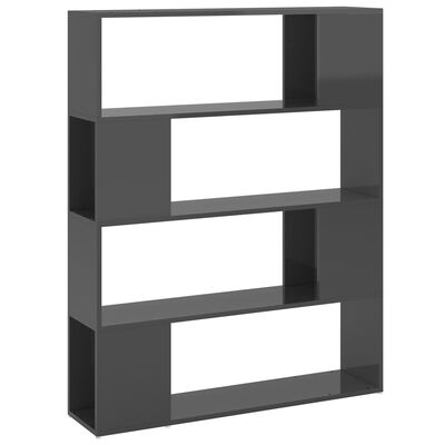 vidaXL Knjižna omara za razdelitev prostora sijaj siva 100x24x124 cm