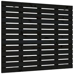 vidaXL Stensko posteljno vzglavje črno 106x3x91,5 cm trdna borovina