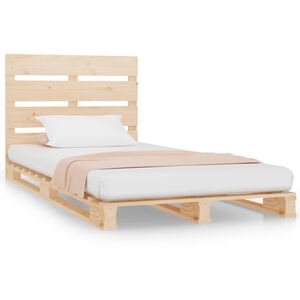 vidaXL Posteljni okvir 90x190 cm trdna borovina