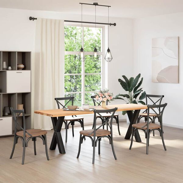 vidaXL Noge za jedilno mizo v obliki črke X, 2 kosa, črne, 50 x (72-73) cm, jeklo