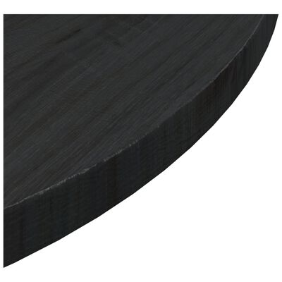 vidaXL Mizna plošča črna Ø60x2,5 cm trdna borovina