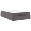 vidaXL Konstrukcija postelje z vzmetnico Siva 120 x 190 cm Umetna koža