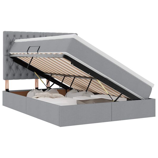 vidaXL Postelja z dodatnim prostorom za shranjevanje in LED osvetlitvijo