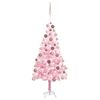 vidaXL Umetna osvetljena novoletna jelka z bunkicami roza 150 cm PVC