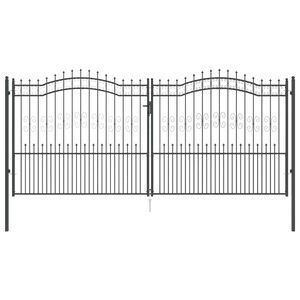 vidaXL Vrat z konico KAMPEN 404 x 175 cm Jeklo Siva Zaklenljivo