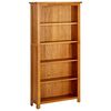 vidaXL Knjižna omara 5-nadstropna 70x22x140 cm trdna hrastovina