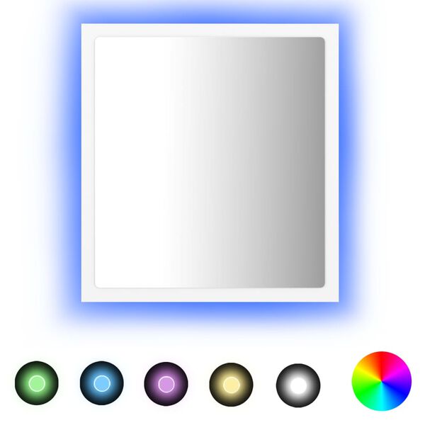 vidaXL Kopalniško ogledalo LED belo 40x8,5x37 cm akril