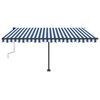 vidaXL Prostostoječa ročno zložljiva tenda 400x350 cm modra/bela
