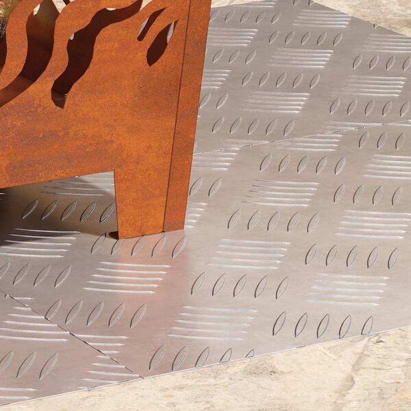 vidaXL Stopnice Pravokotna 4 pcs srebrna 60 x 40 cm Aluminij