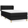 vidaXL Box spring postelja z vzmetnico črna 80x200 cm blago