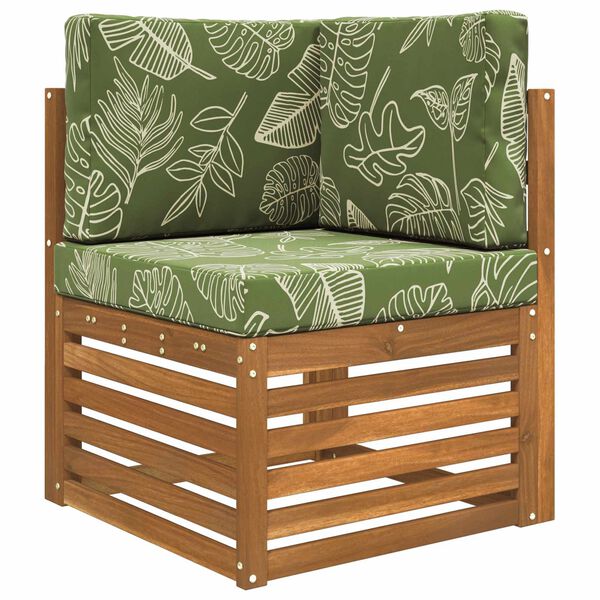 vidaXL Zunanja blazina za kavč 3 pcs Listnati dizajn Poliester