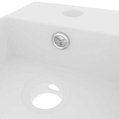 vidaXL Kopalniški umivalnik z luknjo keramičen mat bel