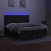 vidaXL Box spring postelja z vzmetnico LED črna 160x200 cm blago
