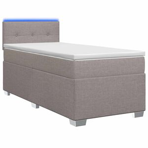 vidaXL Postelja s pomičnim okvirjem, vzmetnico in LED Taupe Blago