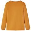 Otroška majica z dolgimi rokavi temno oker 92