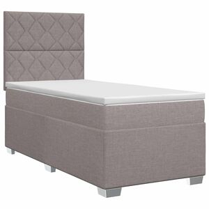 vidaXL Postelja boxspring z vzmetnico Taupe 80 x 200 cm Blago