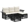 vidaXL Vrtna sedežna garnitura 5 pcs Črna poli ratan