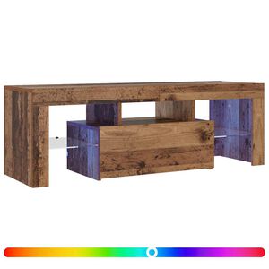 vidaXL TV omarica z LED starinski les 120x36,5x40 cm inženirski les