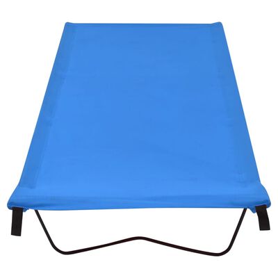 vidaXL Kamp postelja 2 kosa 180x60x19 cm oksford blago in jeklo modra