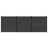 vidaXL Komplet ograj 3 kos 526 x 186 cm WPC in aluminij Črna