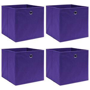 vidaXL &Scaron;katle 4 kosi netkano blago 28x28x28 cm vijolične