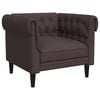 vidaXL Fotelj chesterfield temno rjava tkanina