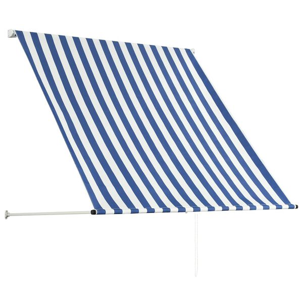vidaXL Zložljiva tenda 100x150 cm modra in bela