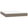 vidaXL Box spring postelja z vzmetnico taupe 140x190 cm blago