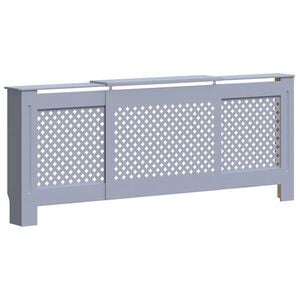 vidaXL Pokrov za radiator MDF siv 205 cm