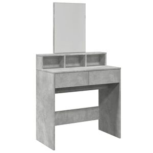 vidaXL Toaletna mizica z ogledalom betonsko siva 80x41x144,5 cm