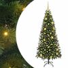 vidaXL Umestno božično drevo med 300 LED Zelena 180 cm PE in PVC