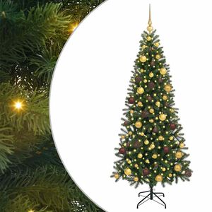 vidaXL Umestno božično drevo med 300 LED Zelena 180 cm PE in PVC