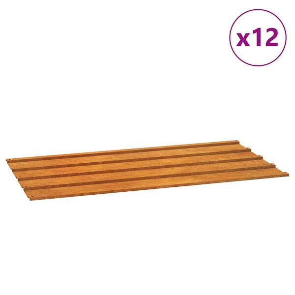 vidaXL Stre&scaron;ne plo&scaron;če 12 kosov zarjavele 80x44 cm corten jeklo