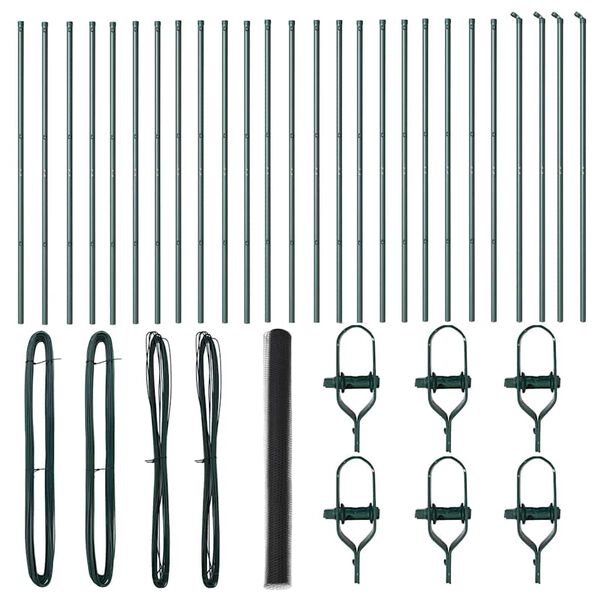 vidaXL Steber ograje. Siva 50 x 1,5 m (36 mm mreža) Jeklo in PVC