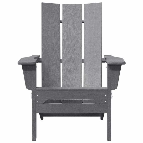 vidaXL Zložljiva Adirondack stol Svetlo siva 74.5 x 80.5 x 90cm HDPE