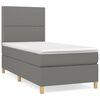 vidaXL Box spring postelja z vzmetnico temno siva 90x190 cm blago