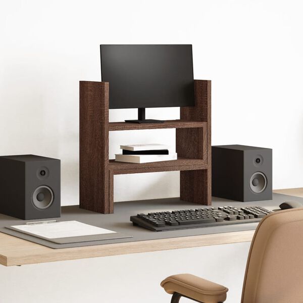 vidaXL Organizator za mizo nastavljiv rjavi hrast 40x17x41 cm les