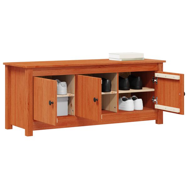 vidaXL Omara za čevlje Voskan Rjava 110 x 38 x 45,5 cm