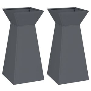 vidaXL Stolpna posoda 2 pcs Antracit 35 x 35 x 73 cm