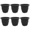 vidaXL Okrogli cvetlični lonec 6 kos Črna &Oslash; 30 x 25 cm Plastika