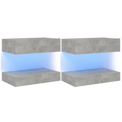 vidaXL Nočna omarica 2 kosa betonsko siva 60x35 cm iverna plošča