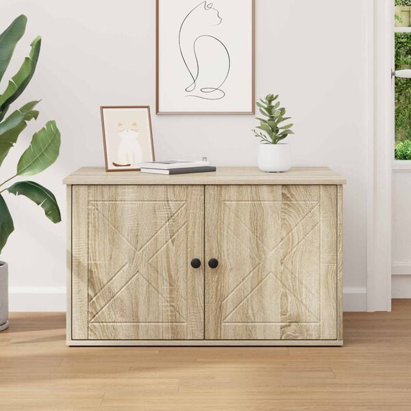 vidaXL Mačja hi&scaron;a Sonoma 85 x 55 x 50,5 cm Konstruiran les