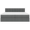 vidaXL Postelja z LED lučmi z vzglavjem Temno siva 180 x 200 cm blago