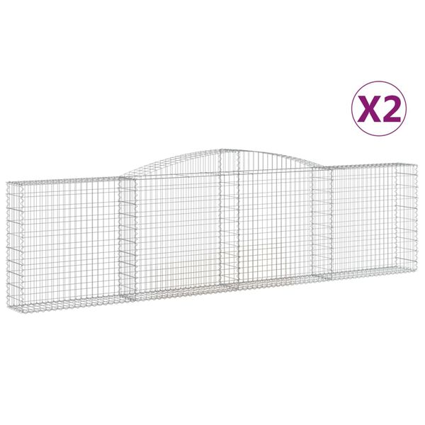 vidaXL Obokane gabion košare 2 kosa 400x30x100/120 cm pocinkano železo