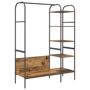 vidaXL Stojalo za oblačila Rjava 120 x 44 x 160 cm Konstruiran les