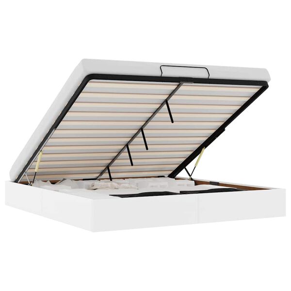 vidaXL Otomanski posteljni okvir brez vzmetnice bel 200x200 cm