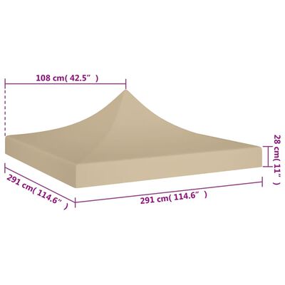 vidaXL Streha za vrtni šotor 3x3 m bež 270 g/m²