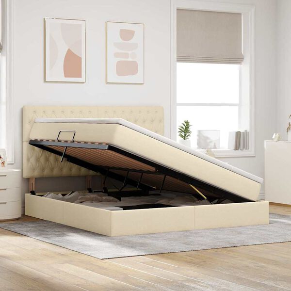 vidaXL Postelja z dodatnim prostorom za shranjevanje in vzmetnico